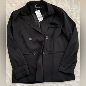 New Beninos Black Blazer Padded Shoulders Size XL